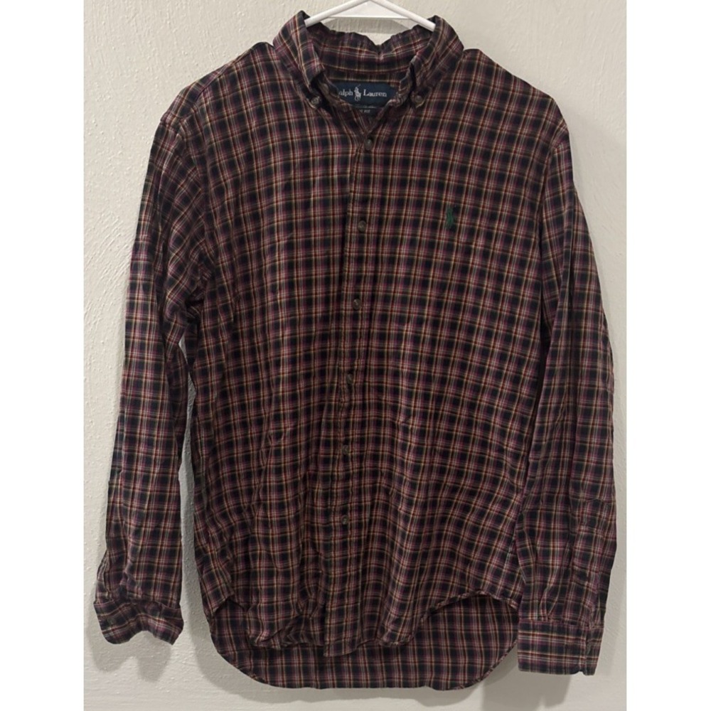 Ralph Lauren Mens Size Small Long Sleeve Plaid Shirt Multicolor Classic Fit